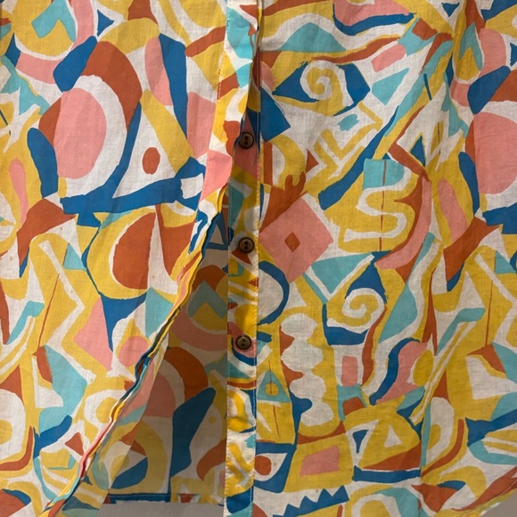 Anthropologie Danielle Kroll Brooklynnite Geometric Printed top Women'sLarge NEW - Picture 8 of 14